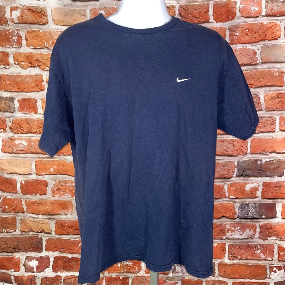 Nike small swoosh blue tshirt shirt L